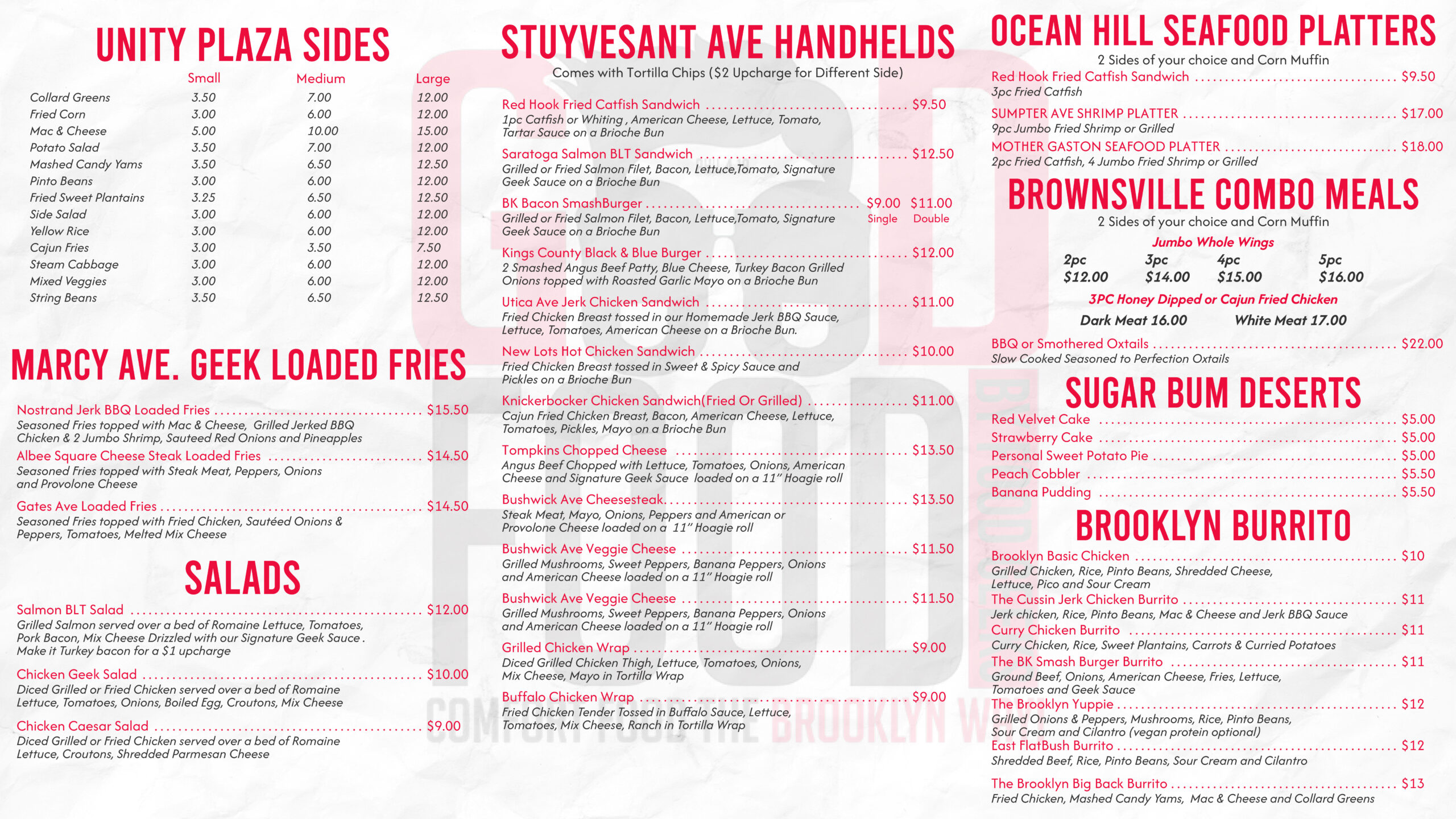 Good Food by food geeks menu pg2